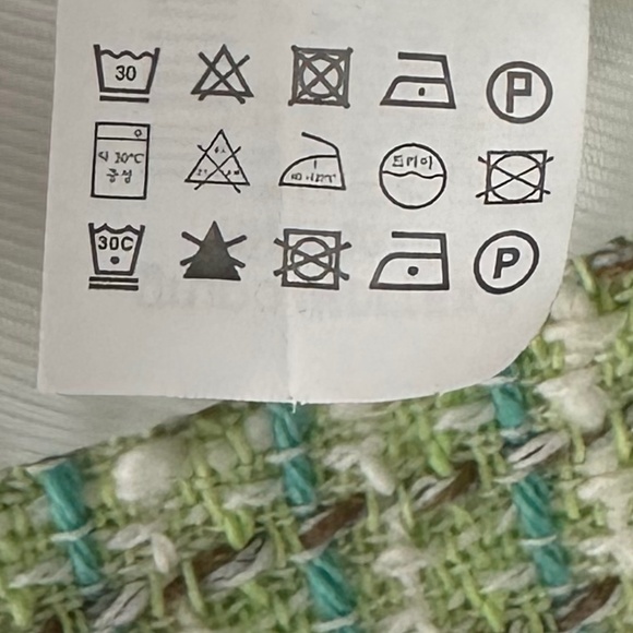 Zara Cropped Tweed Textured Jacket/Blazer Green Small NWT Office Academia Preppy - Picture 13 of 16